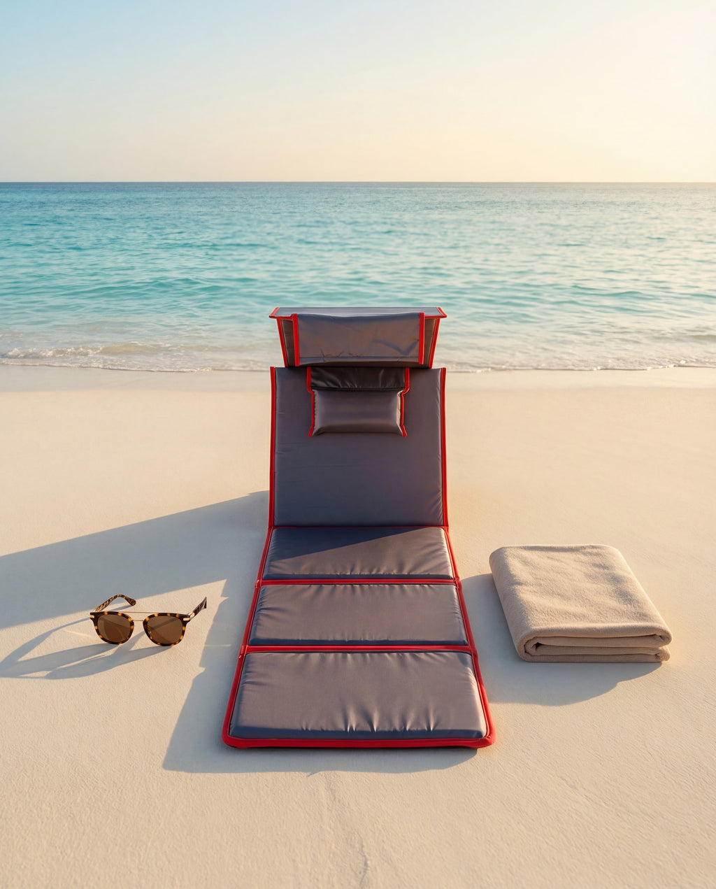 Atlas Lounge™ – Tapis de Plage Premium avec Ombre Intégrée