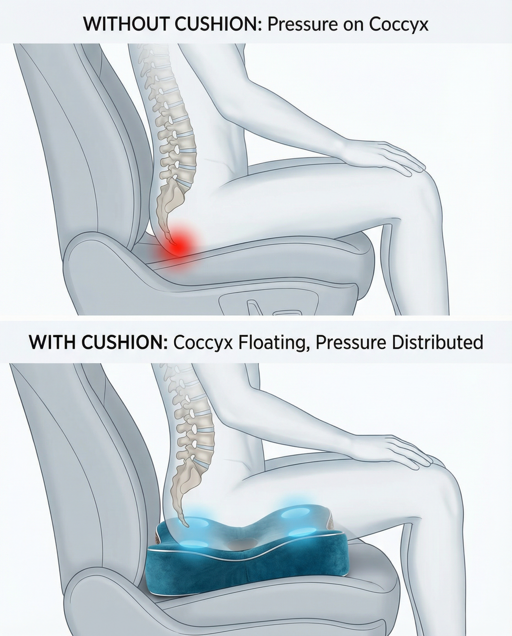 Coussin Orthopédique Coccyx Premium