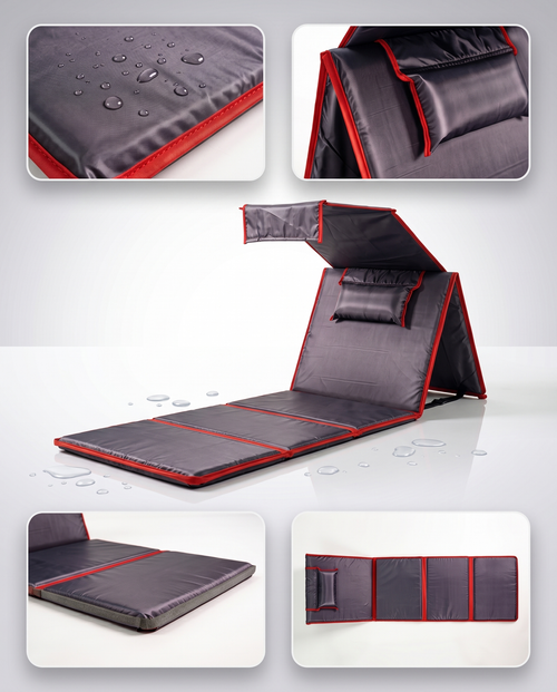 Atlas Lounge™ – Tapis de Plage Premium avec Ombre Intégrée
